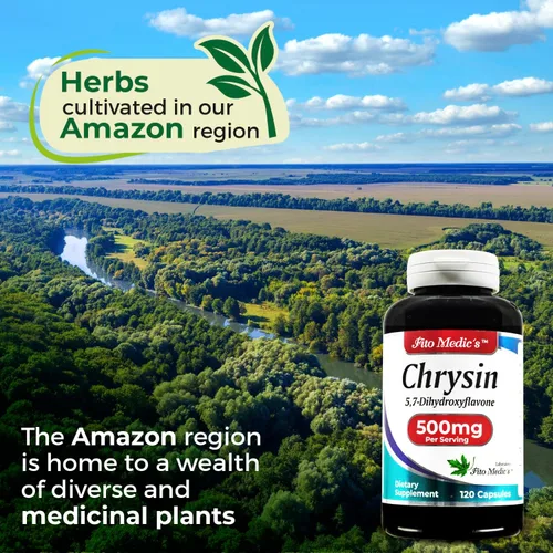 Vista 8 de FITO MEDIC'S Suplemento de Crisina de laboratorio con flor de la pasión, 120 cápsulas