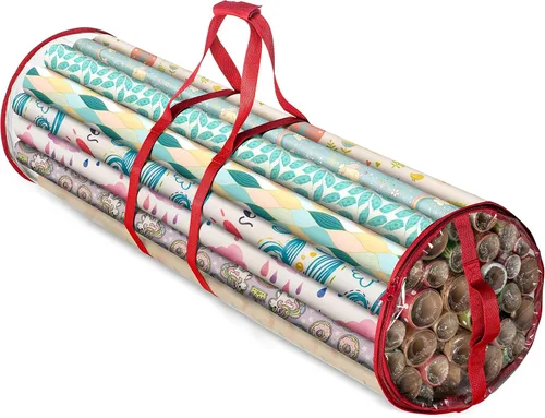 Vista 12 de ZOBER - Bolsa de almacenamiento para papel de regalo de Navidad