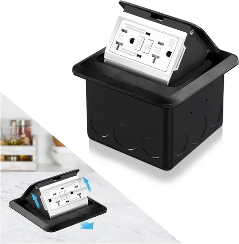 Vista 19 de Kit de toma de corriente eléctrica empotrada en el suelo Vagueior, caja de cubierta impermeable para toma de corriente eléctrica, toma de corriente