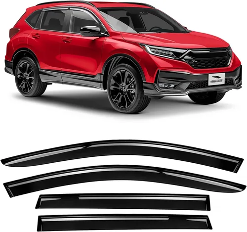 Vista 14 de Voron Glass - Protectores de lluvia con cinta adhesiva para Honda CR-V 2012-2016, deflectores de ventana, viseras de ventilación, 4 piezas - 100540