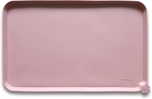 Vista 40 de Hoki Found - Bandeja de silicona para comederos de perros y gatos, tapetes impermeables para comida y agua, color cedro oscuro