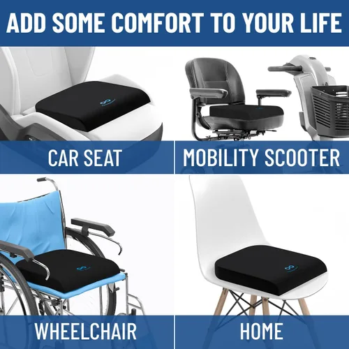 Vista 6 de Almohadillas de silla de ruedas ventiladas Everlasting Comfort para alivio de presión - Cojín de asiento de silla de ruedas de espuma viscoelástica