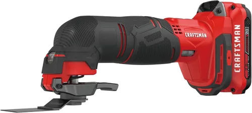 Vista 7 de CRAFTSMAN V20 Multiherramienta inalámbrica, kit de herramientas oscilantes, kit de 16 piezas con cuchillas, papel de arena, batería y cargador