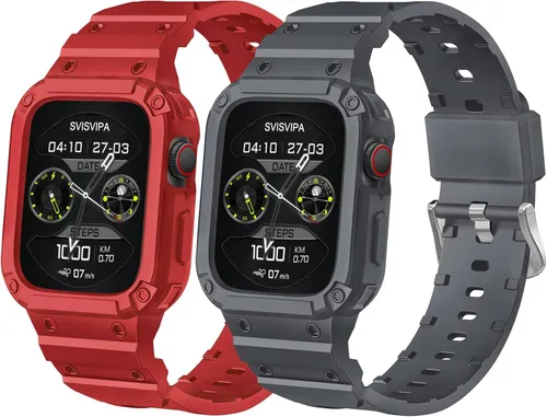 Vista 8 de [Paquete de 2] Correa con estuche compatible para Apple Watch de 41 mm, 40 mm, 38 mm, iWatch Series 9 8 7 SE 6 5 4 3 2 1, correa deportiva