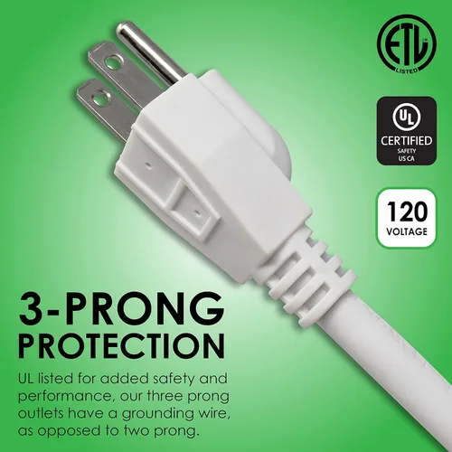 Vista 3 de Digital Energy - Regleta protectora de sobretensiones de 15 pies, 6 salidas: Interruptor de circuito de seguridad con múltiples tomas eléctricas
