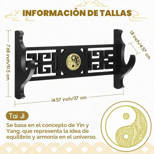 Vista 2 de Barydat Soporte para espada de 1 nivel, soporte de pared, soporte de pared para espada samurái, soporte para Katana japonés, colección