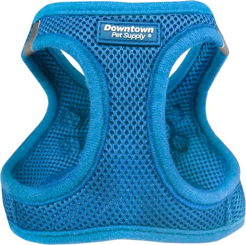 Vista 21 de Downtown Pet Supply Arnés para perro con taza de té para perros y gatos, sin tirones, talla XXS, amarillo atómico, arnés ajustable con tela de malla