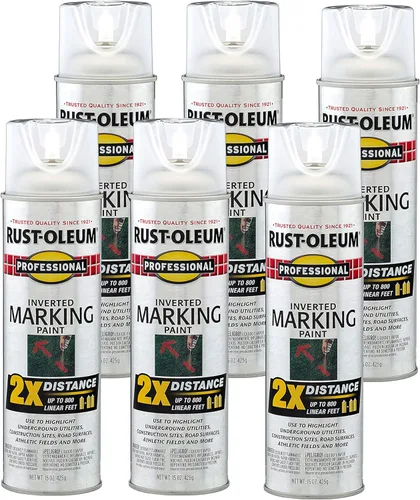Vista 11 de Rust-Oleum 266575 Pintura en aerosol profesional de distancia 2X y marca invertida, 15 onzas, azul de precaución