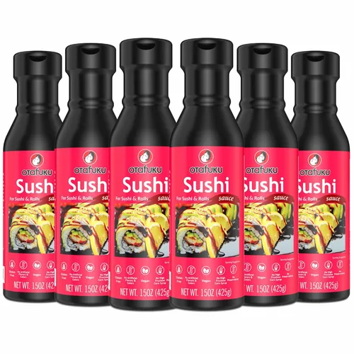 Vista 8 de Otafuku Salsa de anguila de sushi para rollos de sushi, salsa japonesa Unagi sin gluten, 15 onzas