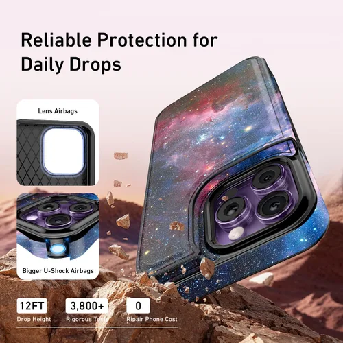 Vista 104 de LETO para iPhone 15 Pro Funda tipo cartera - Tapa tipo folio con patada - Diseños de moda - Tarjetero - Funda protectora para mujeres y niñas - 6.1