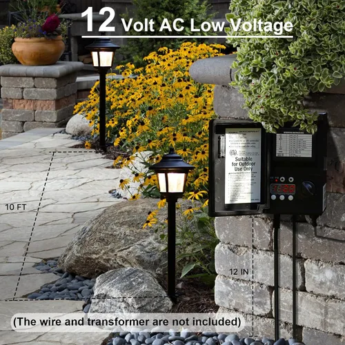 Vista 6 de GOODSMANN Iluminación de paisaje de bajo voltaje bronce aceitado 2PK luces de camino de bajo voltaje 3W LED 120 lúmenes 3000K blanco cálido