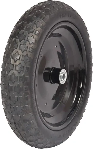 Neumático Marathon Industries con ajuste universal para carretilla de mano, 3 pulgadas de longitud central; rodamientos de 0.63 pulgadas y kit de