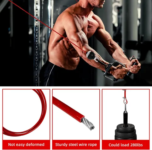 Vista 4 de Cables de repuesto para gimnasio en casa, cable de polea de fitness, cable de repuesto para máquina de pesas con bola de tapón