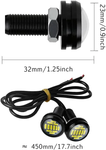 Vista 3 de Eagle Eye Luces LED, DIY Ultra Delgadas de 23mm 12SMD Luces de Marcha Diurna, Luz de Freno, Señal de Giro, Luz Trasera, Luz de Respaldo, Luz