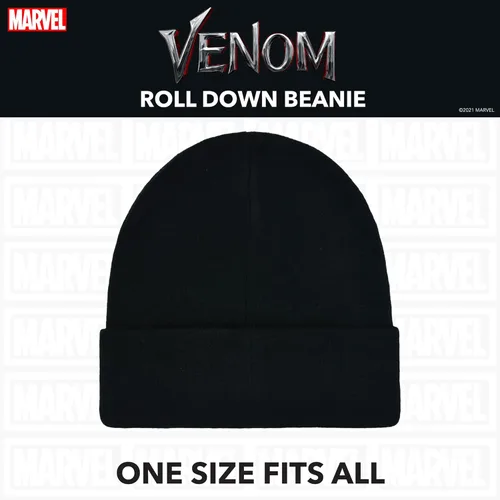 Vista 5 de Concept One Venom Intarsia - Gorro con puños enrollables, color negro, talla única, Negro