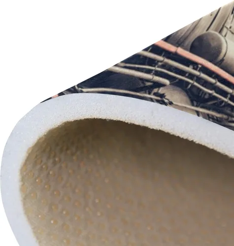 Vista 6 de ALAZA Alfombra retro de tren de vapor para sala de estar, dormitorio, 5'3"x4