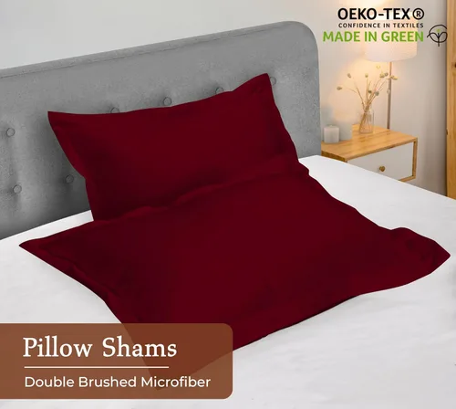 Vista 3 de ROYALE LINENS Paquete de 2 fundas de almohada de tamaño europeo de 26 x 26 pulgadas, microfibra cepillada 1800, fundas de almohada de cama
