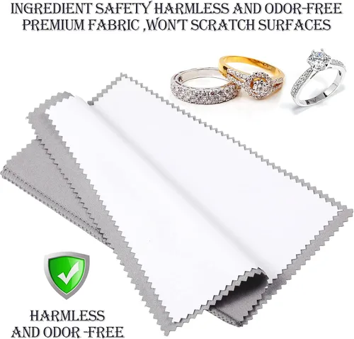 Vista 4 de Breling Juego de 8 paños grandes para pulir joyas, paños de limpieza, limpieza de plata para oro, plata, platino, joyas, monedas, relojes