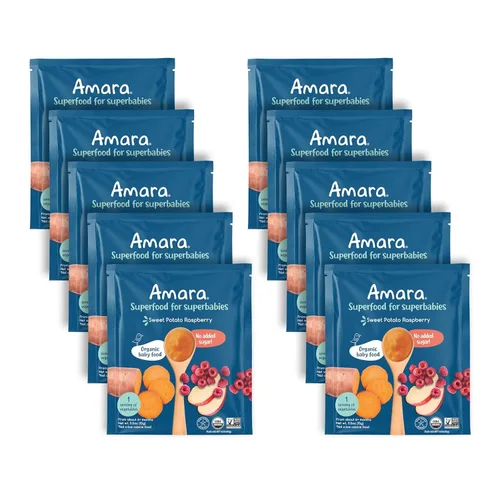 Vista 22 de Amara - Alimentos orgánicos para bebés - Etapa 2 - Papa de col rizada - Cereal para bebés para mezclar con leche materna, agua o fórmula infantil