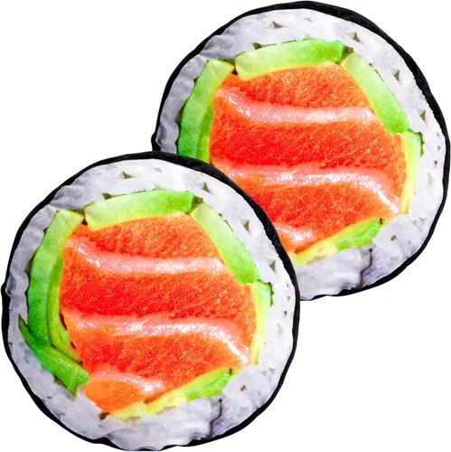 Vista 8 de Almohada de sushi para cama, sofá y sofá, cojín de rollo de sushi suave y afelpado de 14 pulgadas, cómodo para el hogar, lindas almohadas japonesas