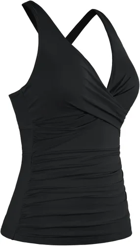 Vista 5 de Hilor Tankini con aros para mujer, con control de abdomen, sexy, cuello en V, cruzado, solo
