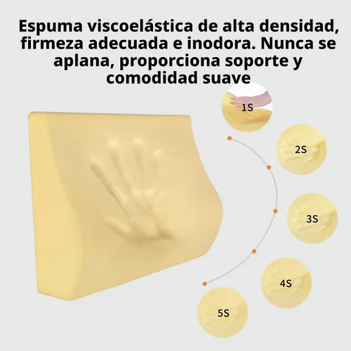 Vista 3 de Almohada de apoyo lumbar de espuma viscoelástica para coche - Soporte para la espalda para asiento de coche (Beige)