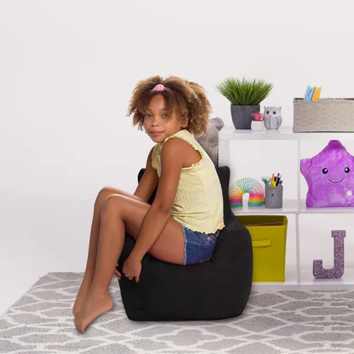 Vista 84 de Posh Creations Puf estructurado cómodo para jugar, leer y ver la televisión, silla Pasadena, lona - Estrellas esbozadas