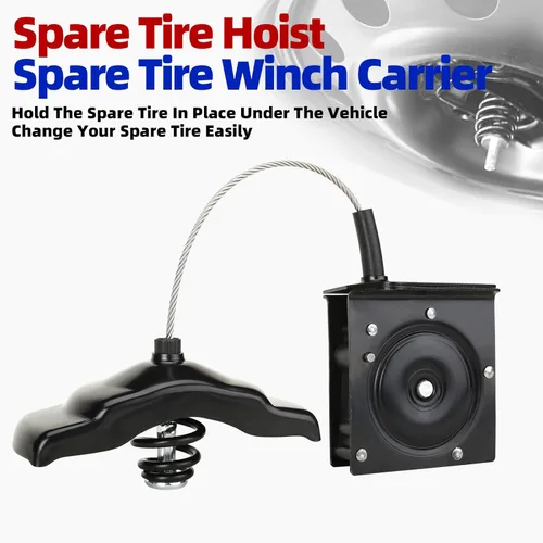 Vista 4 de MITZONE Porta-cabrestante de neumático de repuesto compatible con Dodge Ram 1500 2002-2005 2003-2012 Dodge Ram 2500 Ram 3500 Reemplazar 924-538