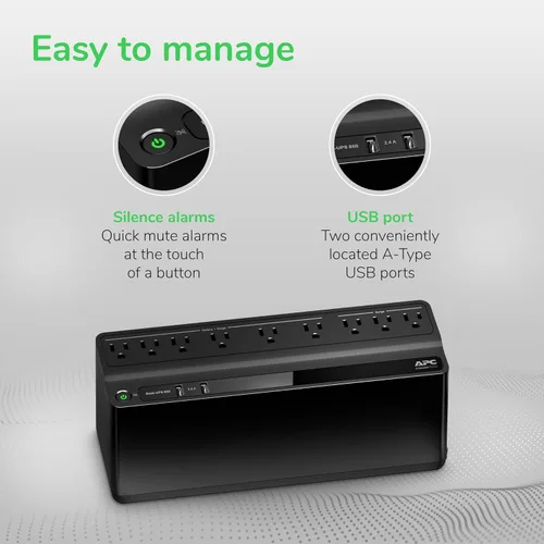 Vista 7 de APC BE850G2 UPS Respaldo de batería y protector de sobretensiones