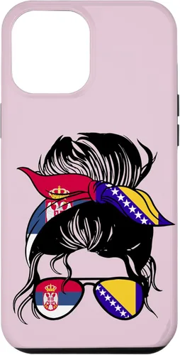 Vista 6 de Funda para iPhone 14, mitad bosnia, mitad serbia, raíces bosnias y serbias