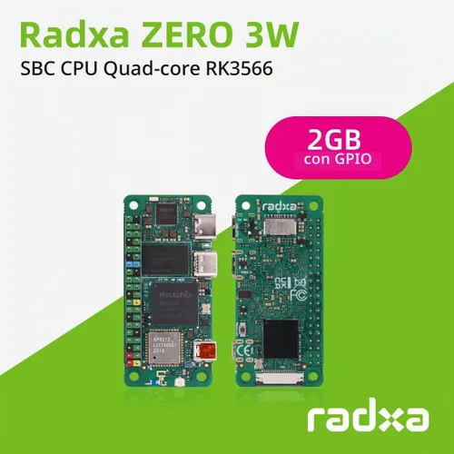 Vista 6 de Radxa Zero 3W RK3566 CPU de 4 núcleos SBC, GPU, NPU, HDMI con salida de 1080P y computadora de placa única (Radxa Zero 3W 8GB 64GB con GPIO)