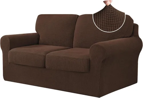 Vista 70 de CHUN YI Fundas para sofá de 7 piezas, lavables, fundas elásticas para sofá de 3 cojines con respaldo y fundas de cojín separados, protector