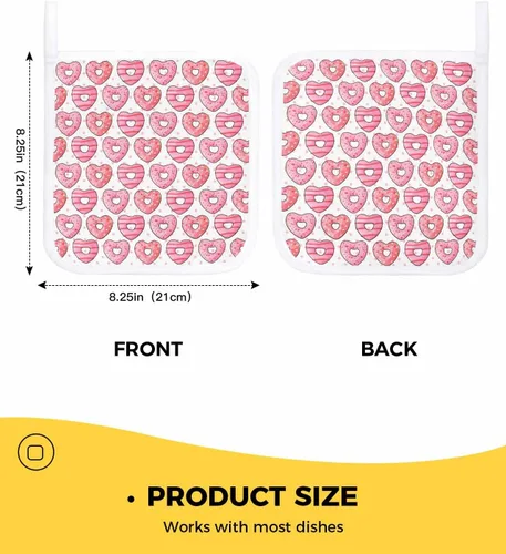 Vista 3 de 3 Packs Valentine's Day Pot Holders Sets for Kitchen,Oven Pan Plate Bowl Pads Heat Proof Mat with Hanging Loop,Thick Terry Cloth Potholders Soft
