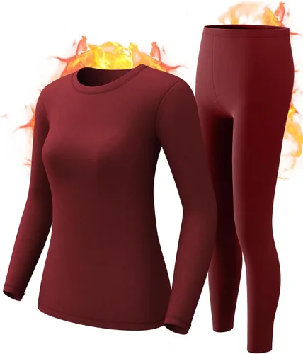 CL convallaira Women Thermal Underwear Base Layer Long Johns with Fleece Lined Set Winter Warm Top Bottom