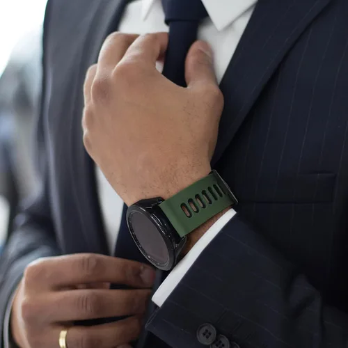 Vista 5 de EZMVZKU Correa de 22mm para Galaxy Watch 3 de 45mm, bandas de reloj de silicona suave para Samsung Gear S3 Frontier/Classic/Garmin Forerunner