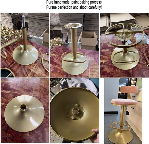 Vista 3 de Taburetes de bar, taburete de bar moderno, taburetes de mostrador de altura ajustable, taburete de bar giratorio de terciopelo, sillas de comedor