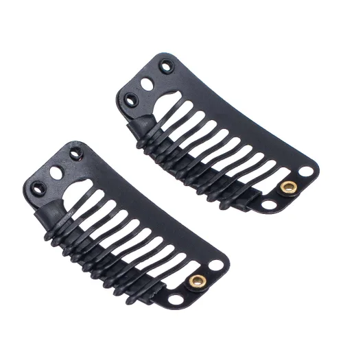 Vista 4 de SWACC 100 clips metálicos en forma de U para extensiones de cabello, extensiones de cabello, clips de peluca de peine a presión con goma