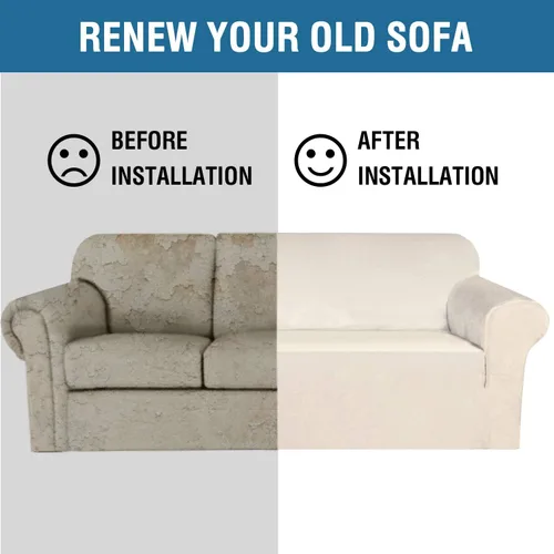 Vista 7 de H.VERSAILTEX Funda de terciopelo elástico para sillón, funda para sillón de 1 cojín para sala de estar, funda de muebles hecha de terciopelo grueso