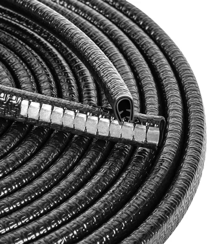 Vista 15 de MYFAMIREA Protectores de Borde de Puerta de Automóvil de 13 Pies (4M) - Protector de Sello de Goma de Borde en Forma de U - Clips Anti-Colisión que