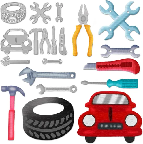 Herramientas de reparación, herramienta de mantenimiento de troqueles de martillo de automóvil, troqueles para hacer tarjetas, Día del Padre,