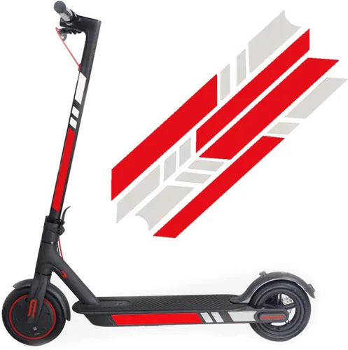 Adhesivos reflectantes para scooter eléctrico XIAOMI M365 Ninebot ES1 ES2 ES3 ES4, impermeable noche reflectante película calcomanía calcomanía