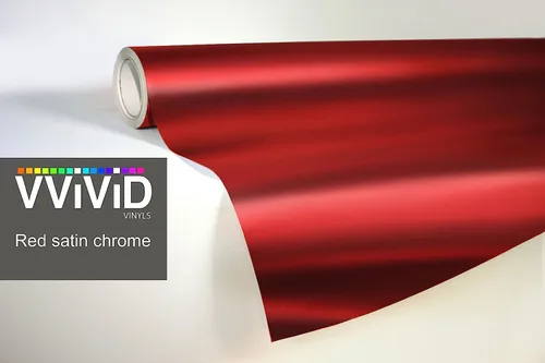 Vista 2 de VViViD - Vinilo rojo satinado cromado para automóvil, de buen ajuste, autoadhesivo, hazlo tú mismo (3 x 5 pies)