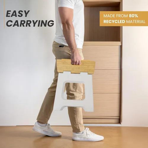 Vista 69 de Vigar Taburete compacto plegable, taburetes de 10-1/2 pulgadas para adultos de hasta 330 libras, taburete ligero, taburete plegable antideslizante