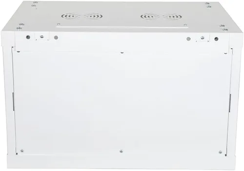 Vista 3 de NavePoint Gabinete de red 9U con puerta de vidrio Armario de servidor de montaje en pared de 9U, rack blanco de 19 pulgadas para equipos de TI