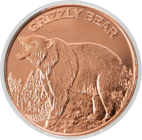 Vista 6 de Bisonte Moneda de lingotes redondos de cobre .999 puro de 1 oz en cápsula - COA por Heavenly Metals