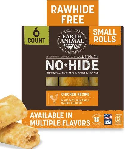 Vista 13 de Earth Animal No Hide - Masticables sin cuero para perros pequeños, sabor a tocino y queso de hamburguesa de la parrilla, libres de cuero crudo - 6