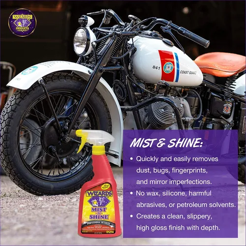 Vista 4 de Kit de detalles de coche Wizards - Kit de limpieza de coche premium y completo - Kit de detalle de coche de 7 piezas con Mist n Shine, brillo