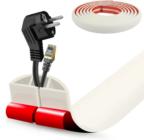 Vista 11 de Cubierta autoadhesiva para cables de suelo, gestión de cables de 3.3 pies, protector de tira de extensión para cables, evita tropiezos de cables