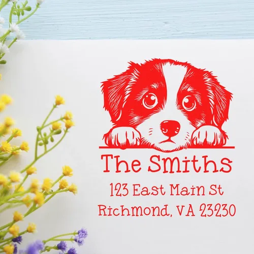 Vista 306 de Sello de alta calidad para cachorros Airedale Terrier – Sello de dirección personalizado – Ideal para los amantes de los perros – Elección de 5