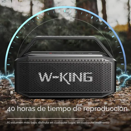 Vista 6 de W-KING Altavoz Bluetooth - 100 W pico 60 W RMS graves profundos, IPX6 portátil impermeable altavoces Bluetooth inalámbricos con subwoofer, 40